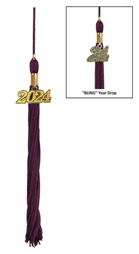 Shiny Maroon High School Cap & Tassel - Graduation Caps