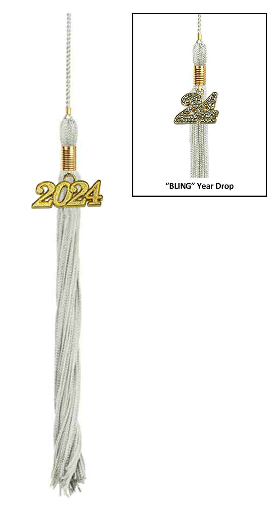 Shiny Silver High School Cap & Tassel - Graduation Caps