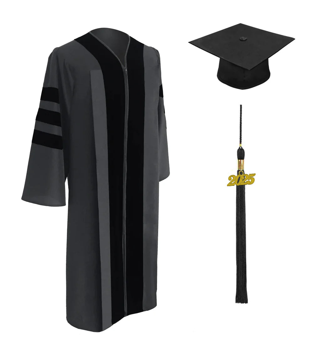 Classic Doctoral Graduation Cap Gown Academic Regalia