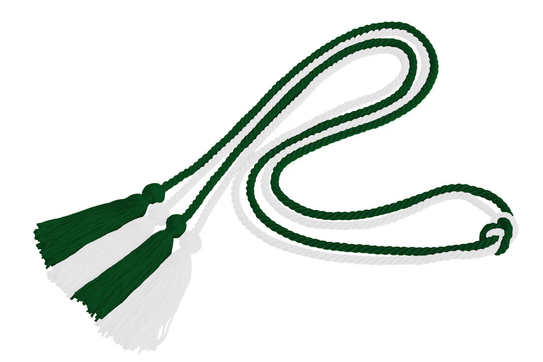 Phi Chi Medical Fraternity Graduation Stole with optional Double Honor Cord Hunter and White