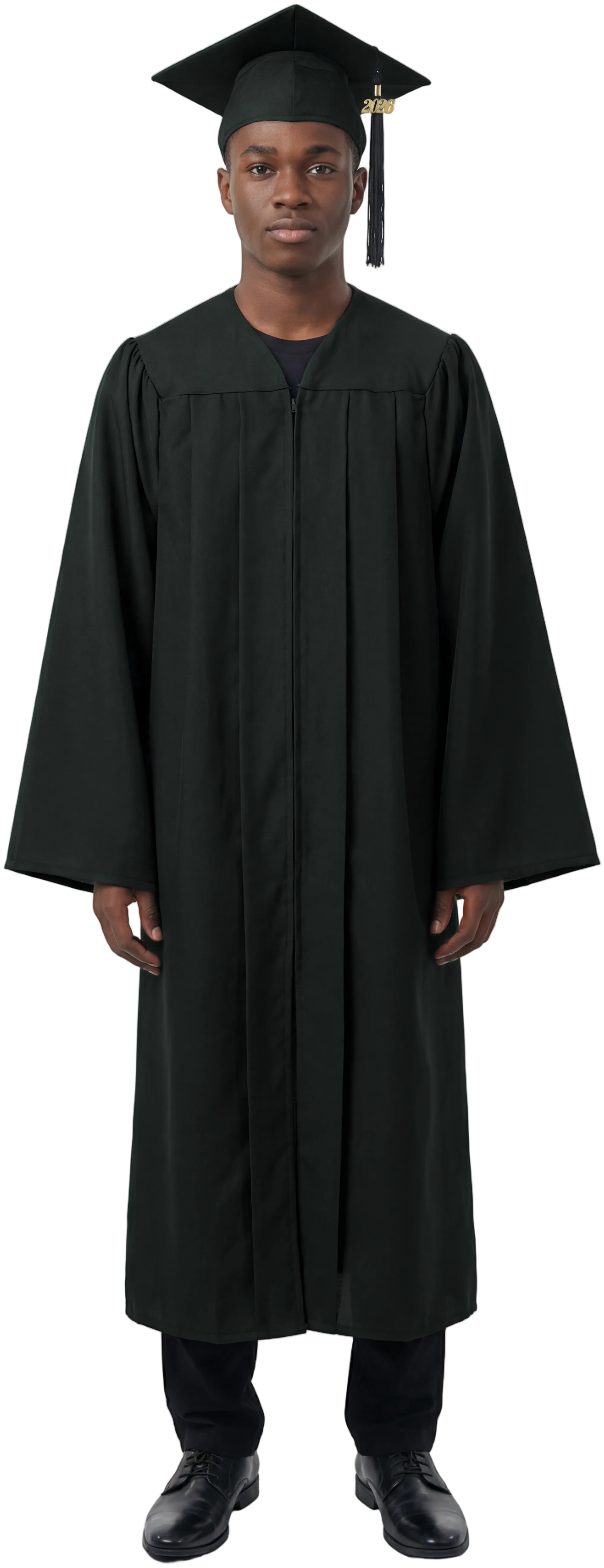 slim fit dress slacks Matte Black Associates Graduation Cap & Gown
