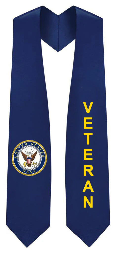U.S. Navy Veteran Stole - Veteran & Military Graduation Stoles Gold U.S. Navy Veteran Stole - Veteran & Military Graduation Stoles Gold