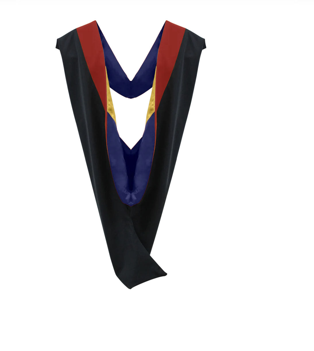 Deluxe Bachelor/Master Hood - Scarlet Velvet, Dark Blue & Gold