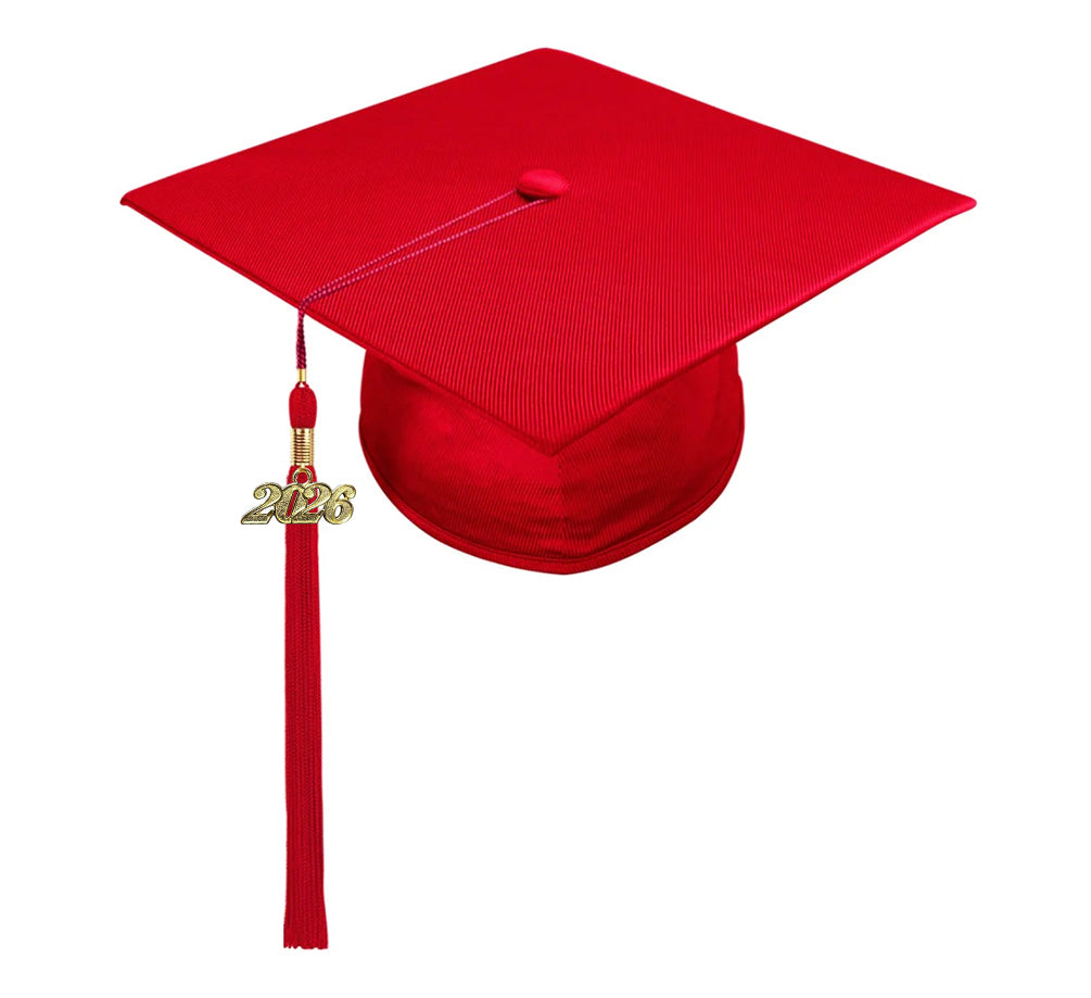 Child Shiny Red Cap & Tassel