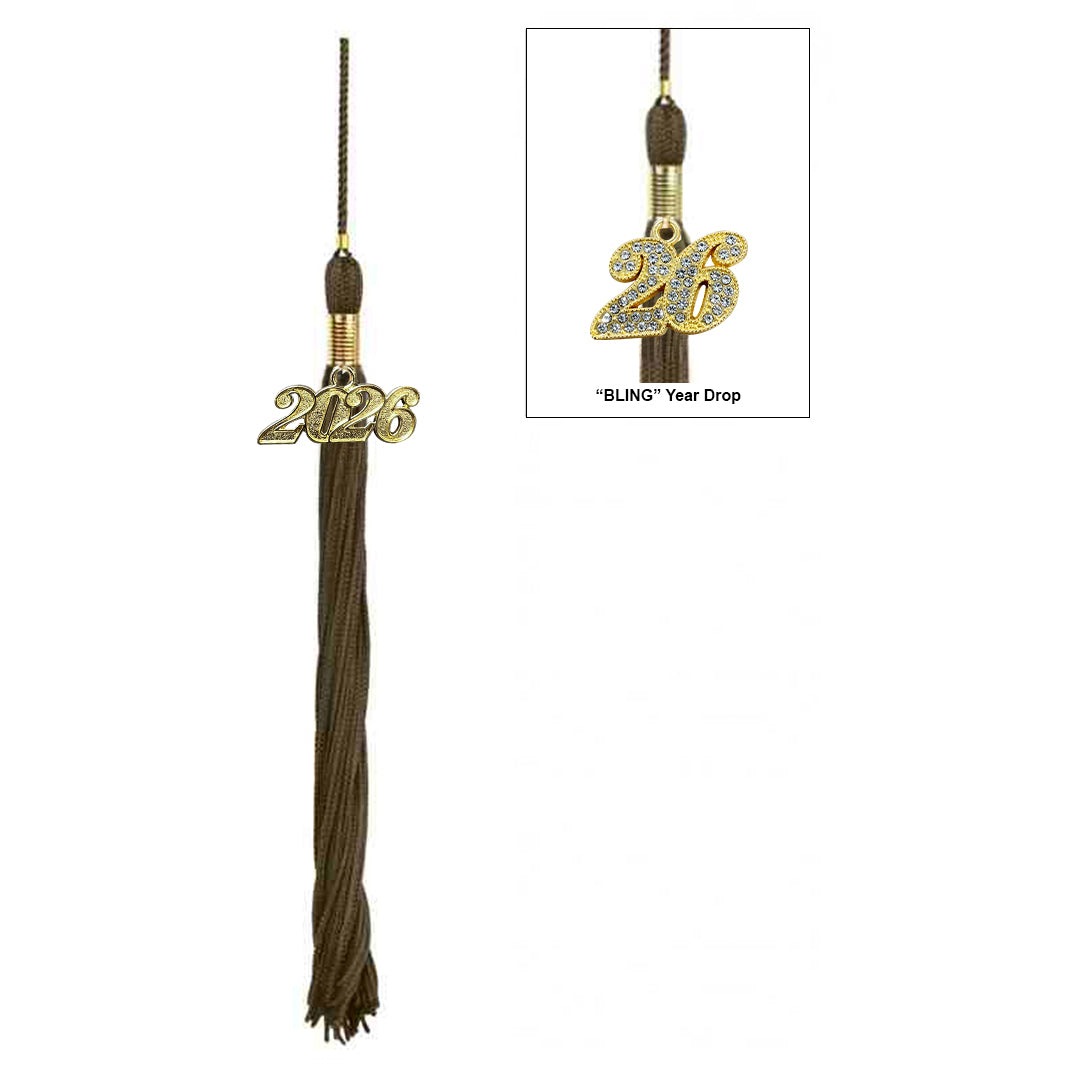 Shiny Brown High School Cap & Tassel - Graduation Caps