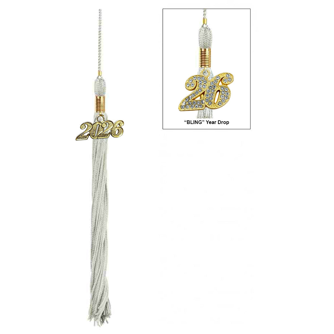 Shiny Silver High School Cap and Gown