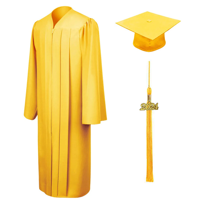 Matte Gold High School Cap & Tassel - Graduation Caps