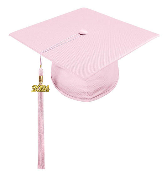 Shiny Pink High School Cap & Tassel - Graduation Caps