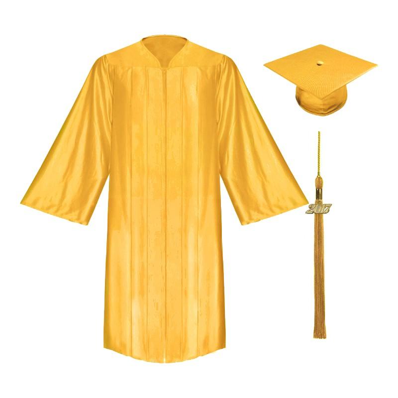 Shiny Antique Gold Bachelors Cap & Gown - College & University - Graduation Cap and Gown
