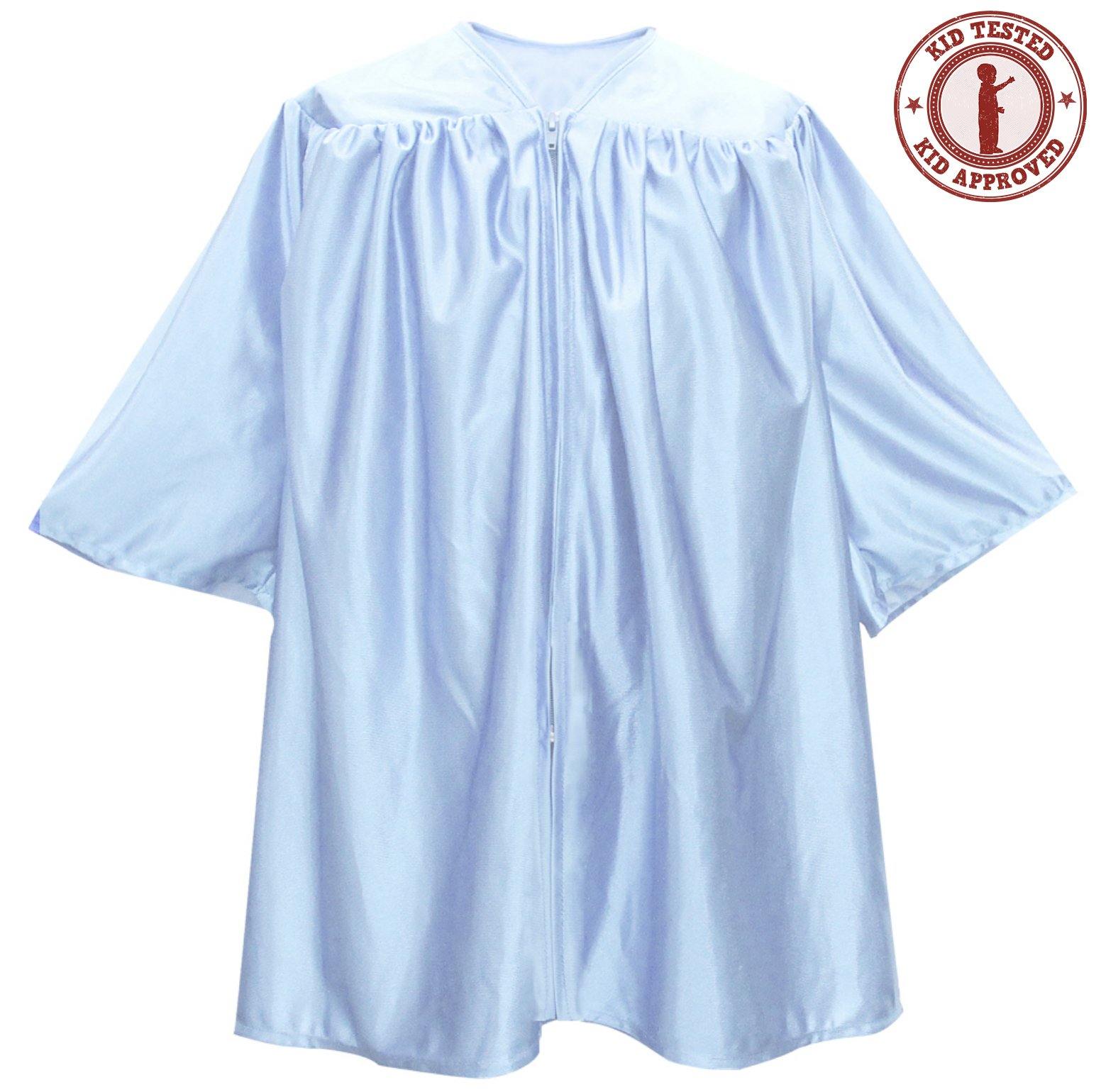 Child Shiny Light Blue Graduation Gown - Preschool & Kindergarten Gowns Child Shiny Light Blue Graduation Gown - Preschool & Kindergarten Gowns