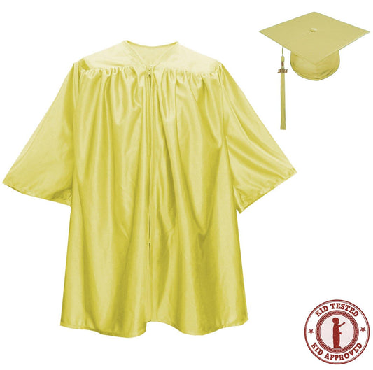 Child Shiny Gold Graduation Cap & Gown - Preschool & Kindergarten