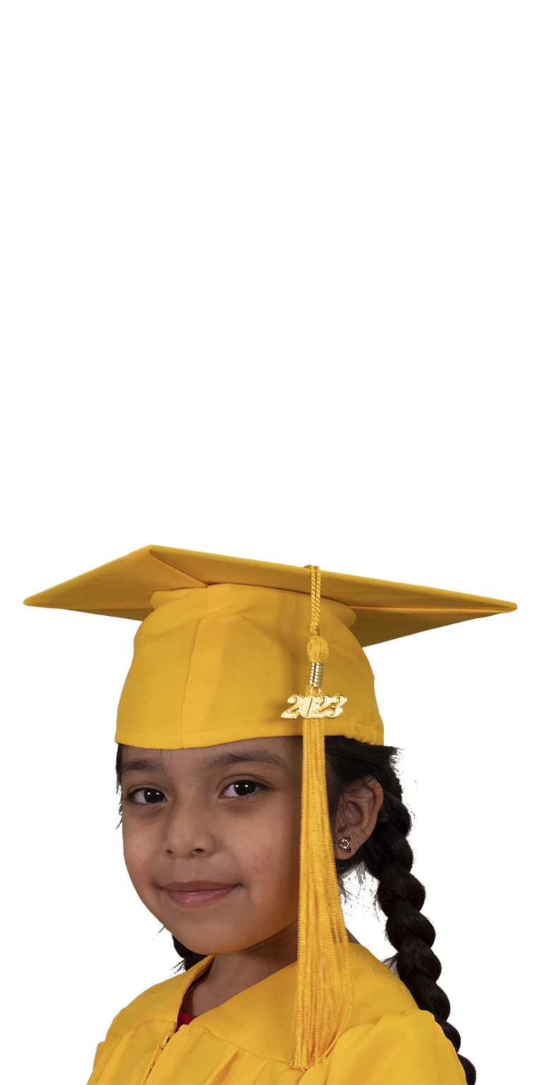 Child Matte Gold Graduation Cap & Gown - Preschool & Kindergarten