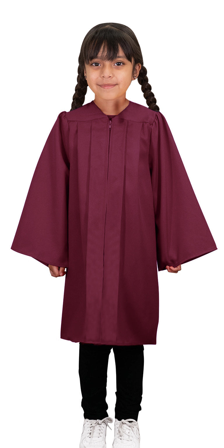 Child Matte Maroon Graduation Gown Preschool Kindergarten