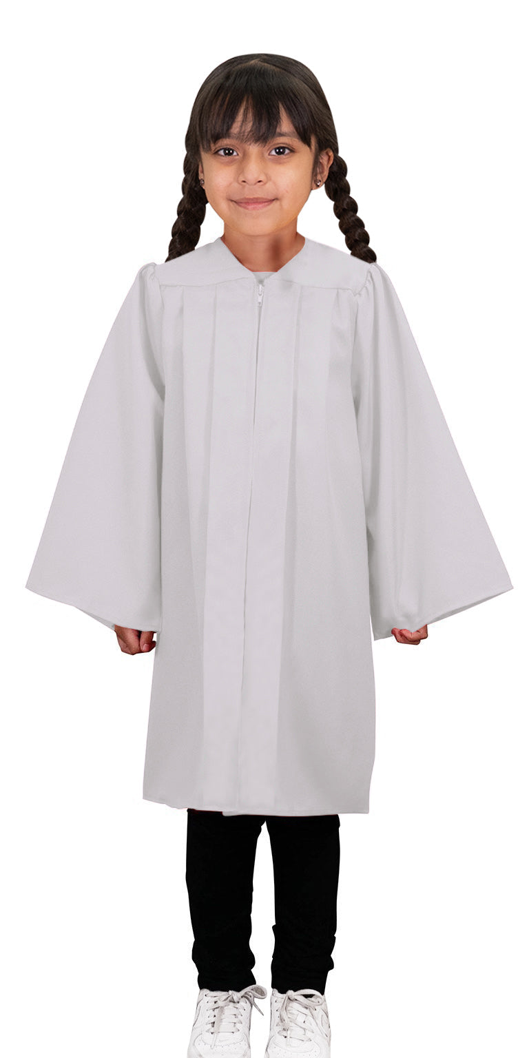 Child Matte White Graduation Gown - Preschool & Kindergarten Gowns Child Matte White Graduation Gown - Preschool & Kindergarten Gowns
