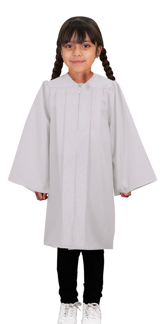 Child Matte White Graduation Gown - Preschool & Kindergarten Gowns