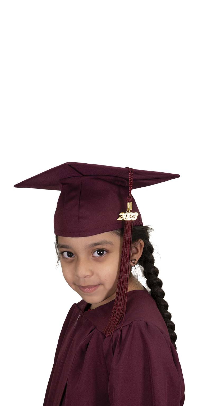 Child Matte Maroon Graduation Cap & Gown - Preschool & Kindergarten