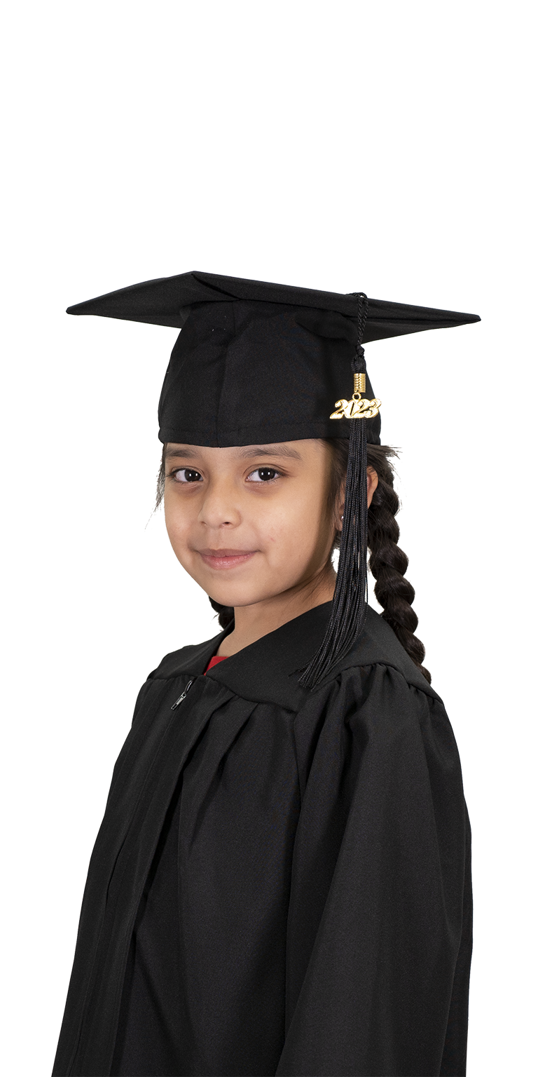 Child Matte Black Cap & Gown - Preschool & Kindergarten Cap & Gown