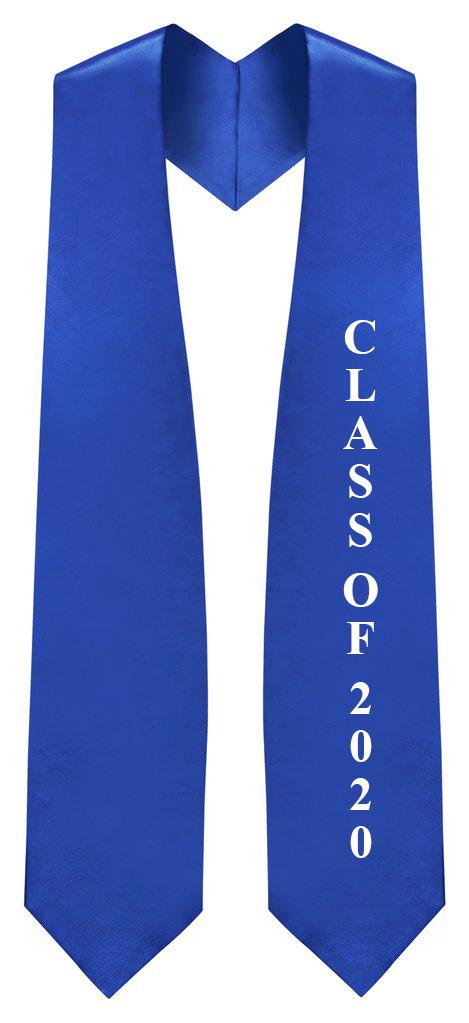 Royal Blue "Class of 2020" Graduation Stole - Stoles.com