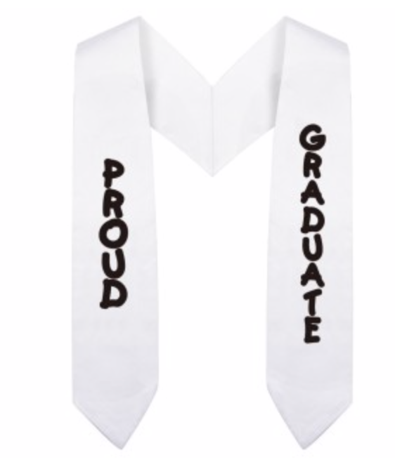 White Imprinted Preschool / Kindergarten Graduation Stole White Imprinted Preschool / Kindergarten Graduation Stole