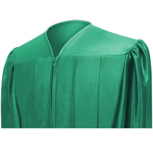 Shiny Emerald Green Graduation Cap & Gown