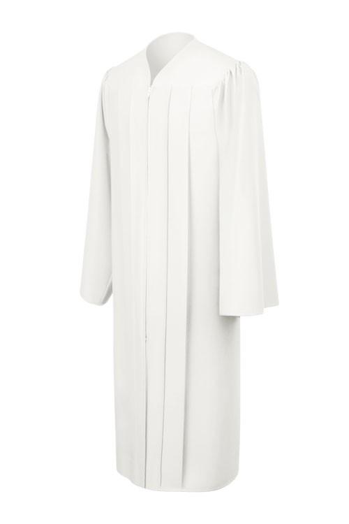white high school graduation dress Matte White High School Graduation Gown