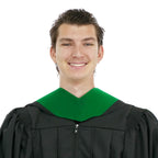 Deluxe Bachelor/Master Hood - Kelly Green Velvet, Kelly Green & White