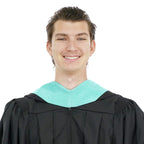 Deluxe Bachelor/Master Hood -Light Blue Velvet, Purple & White