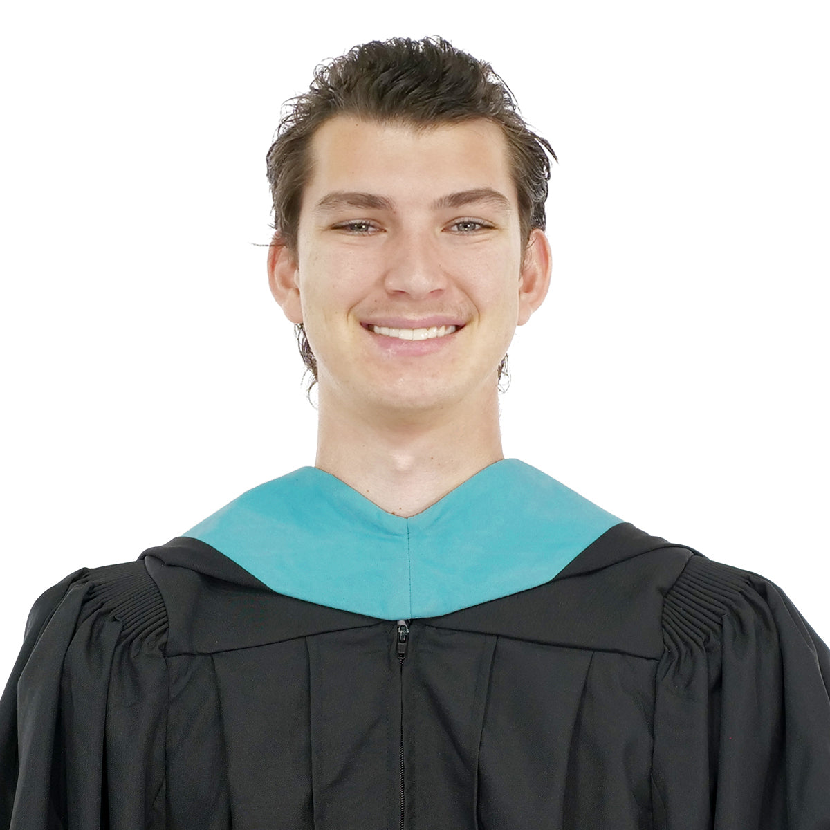 Deluxe Bachelor/Master Hood - Peacock Blue Velvet, Royal Blue & White