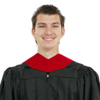 Deluxe Bachelor/Master Hood - Scarlet Velvet, Royal Blue & Golden Yellow