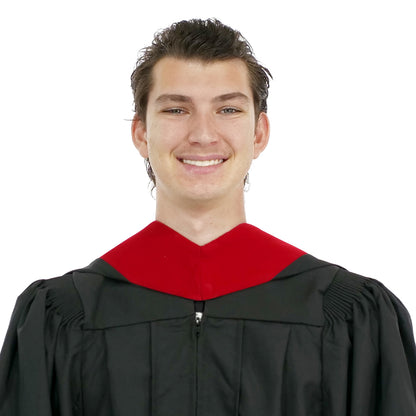 Deluxe Bachelor/Master Hood - Scarlet Velvet, Red & White