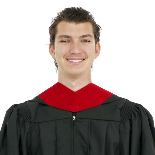 Deluxe Bachelor/Master Hood - Scarlet Velvet, Red & White