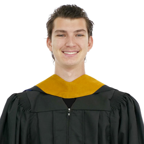 Deluxe Bachelor/Master Hood - Science Gold Velvet, Royal Blue & Golden Yellow