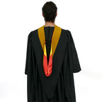 Deluxe Bachelor/Master Hood - Science Gold Velvet, Red & Golden Yellow