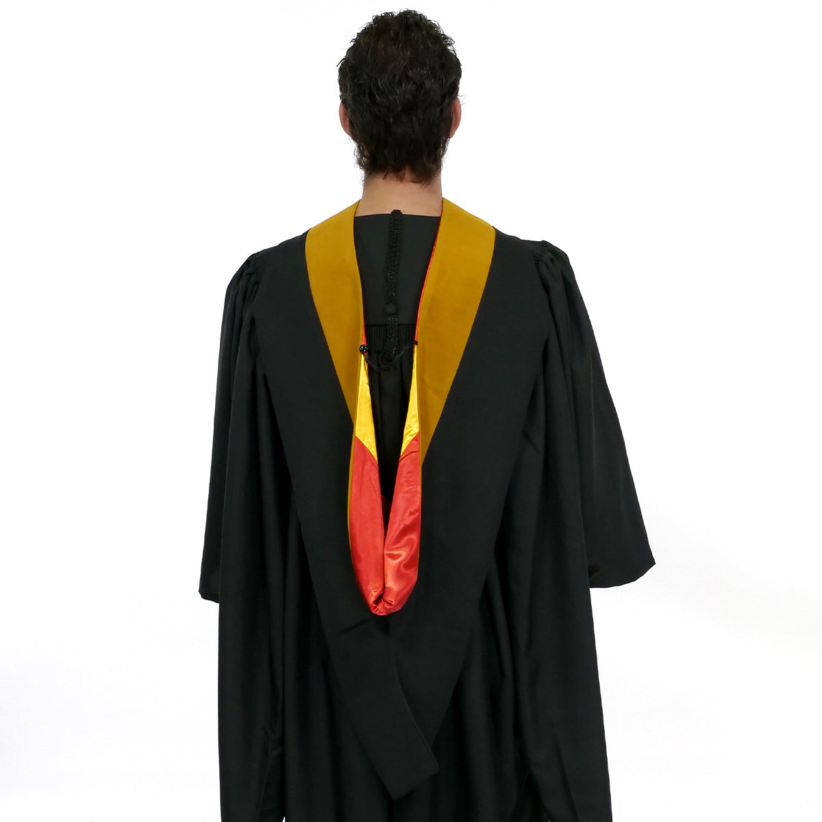 Deluxe Bachelor/Master Hood - Science Gold Velvet, Red & Golden Yellow