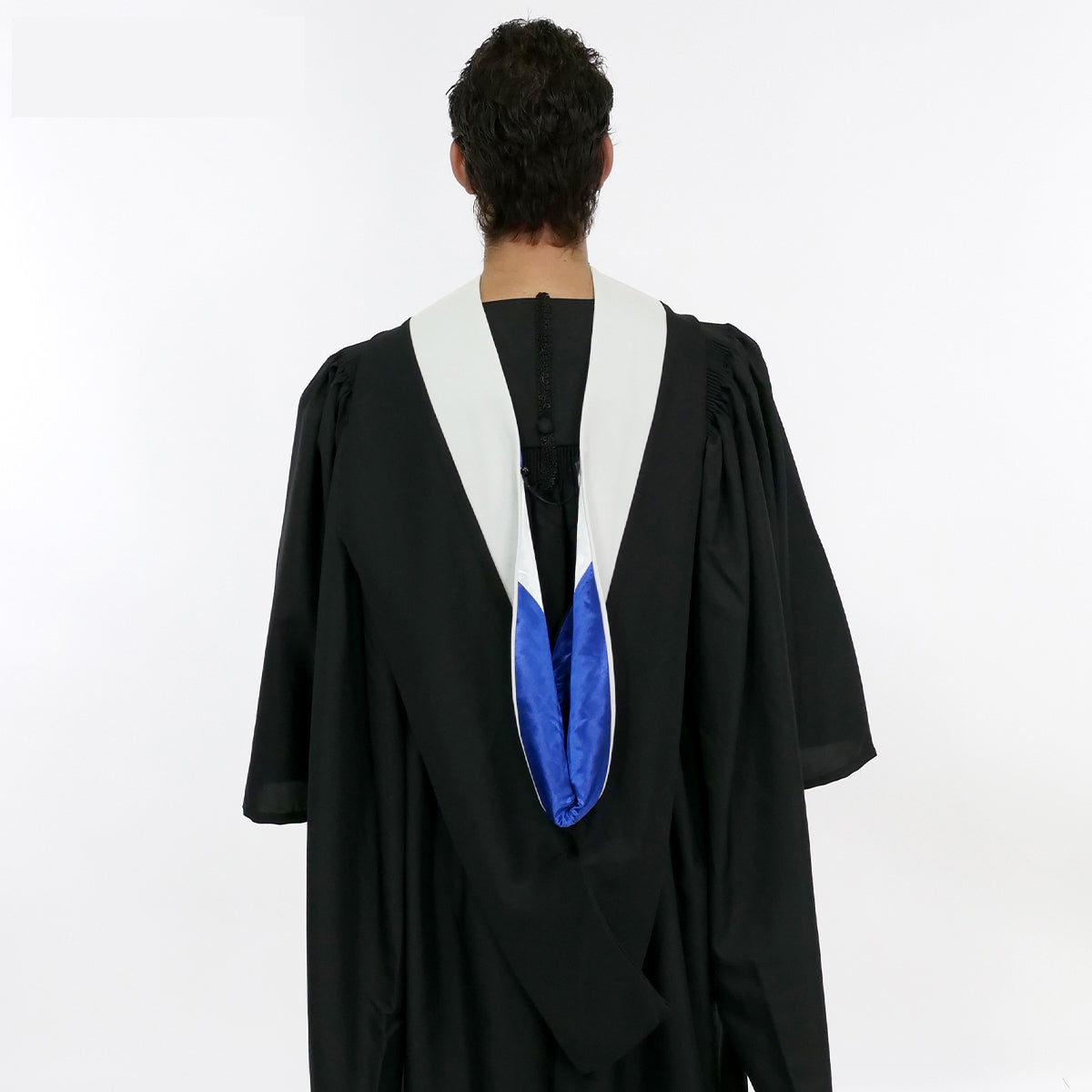 Deluxe Bachelor/Master Hood - White Velvet, Royal Blue & White Deluxe Bachelor/Master Hood - White Velvet, Royal Blue & White