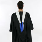 Deluxe Bachelor/Master Hood - White Velvet, Royal Blue & White