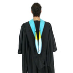 Deluxe Bachelor/Master Hood - Light Blue Velvet, Light Blue & Golden Yellow