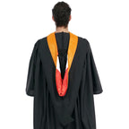 Deluxe Bachelor/Master Hood - Apricot Velvet, Red & White