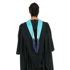 Deluxe Bachelor/Master Hood - Light Blue Velvet, Navy & White