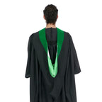 Deluxe Bachelor/Master Hood - Kelly Green Velvet, Kelly Green & White