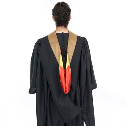 Deluxe Bachelor/Master Hood - Drab Velvet, Red & Golden Yellow