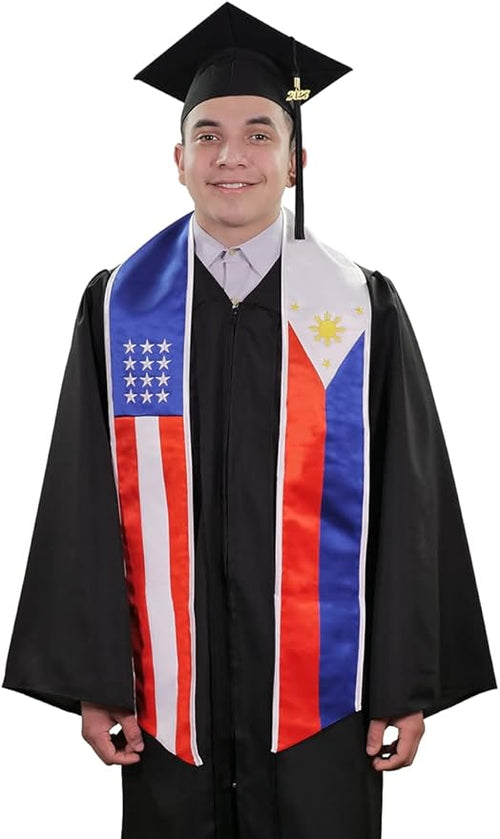 Mixed USA & Philippines Graduation Stole