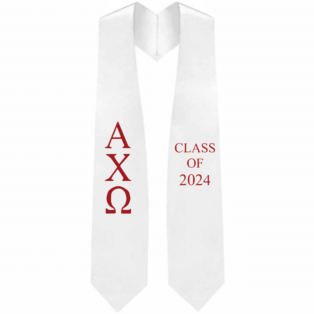 Alpha Chi Omega Greek Lettered Stole w/ Year