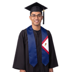 American Samoa graduation stole featuring the American Samoa flag design, graduation sash for high school and college commencement⠋