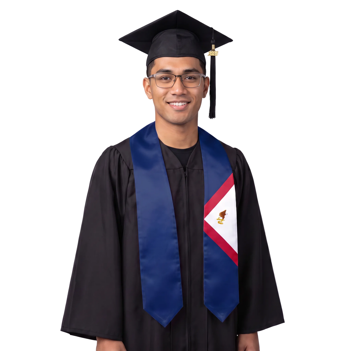 American Samoa graduation stole featuring the American Samoa flag design, graduation sash for high school and college commencement⠋