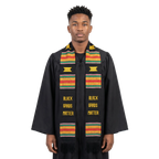 Black Grads Matter Kente graduation stole with colorful African-inspired woven patterns for Black college and high school graduates