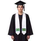 Brazil international graduation stole featuring the Brazilian flag, graduation sash for high school and college commencement ceremonies
