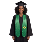 **Brazil graduation stole featuring the Brazilian flag, commemorative graduation sash for high school and college commencement**