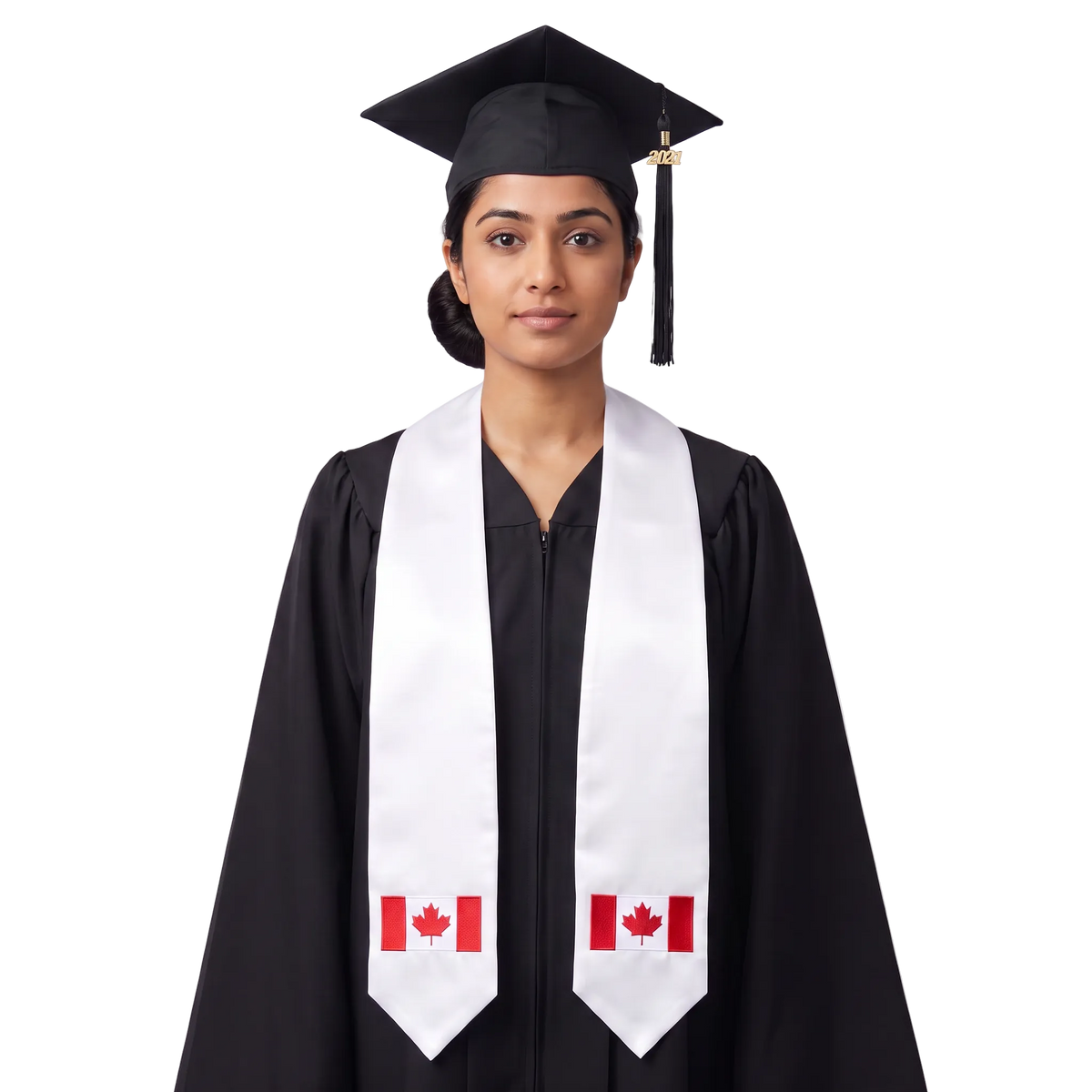 **Canada international graduation stole featuring the Canadian flag, graduation sash for high school and college commencement ceremonies**