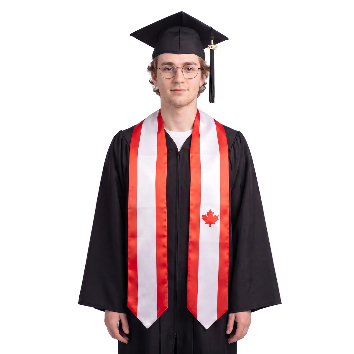 **Canada graduation stole featuring the Canadian flag, commemorative graduation sash for high school and college commencement**
